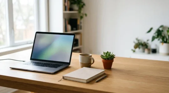 Professional video maker workspace with clean modern interface and creative tools